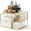 Sumnacon Glass Face Towel Holder with 2 Drawers&Tray for Bathroom,Clear by Sumnacon
