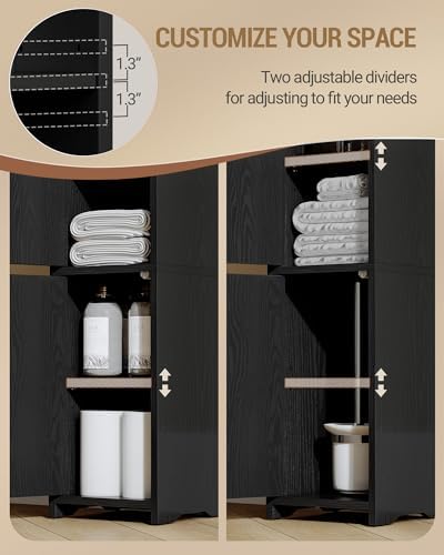 Hzuaneri Bathroom Storage Cabinet, Small Corner Floor Cabinet with 2 Doors - Image 6