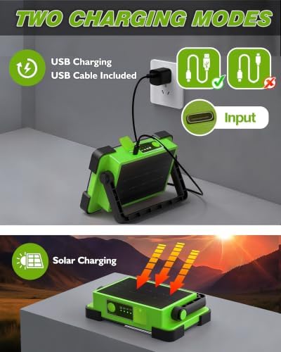 120W Solar Rechargeable 144 LED Work Light, 10000LM Flood Light - Image 3
