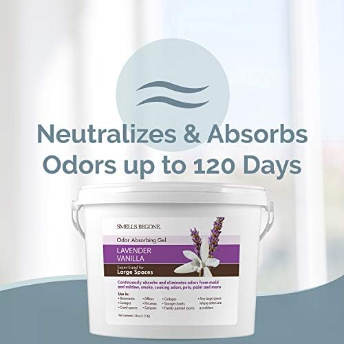 SMELLS BEGONE 1-Gallon Gel Odor Eliminator – High-Capacity, Long-Lasting Absorber for Large Basements, Garages, Workshops & Commercial Areas – Remove Tough Odors with Essential Oils (Lavender Vanilla) - Image 3