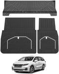 Mixsuper Cargo Liner for Honda Odyssey 2018-2024 2025 2026, All Weather Trunk Mat Backrest Mat TPE Back Seat Cover Protector for Odyssey Accessories by Mixsuper