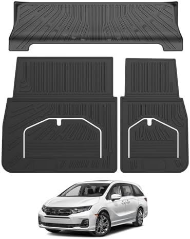 Mixsuper Cargo Liner for Honda Odyssey 2018-2024 2025 2026, All Weather Trunk Mat Backrest Mat TPE Back Seat Cover Protector for Odyssey Accessories by Mixsuper