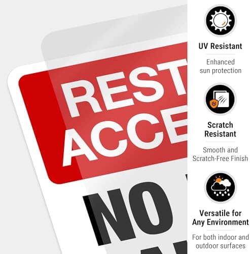 Restricted Access Area No Minors Allowed Sign, 10x7in Weather Resistant 4 Mil Vinyl Stickers by Sigo Signs - Image 7