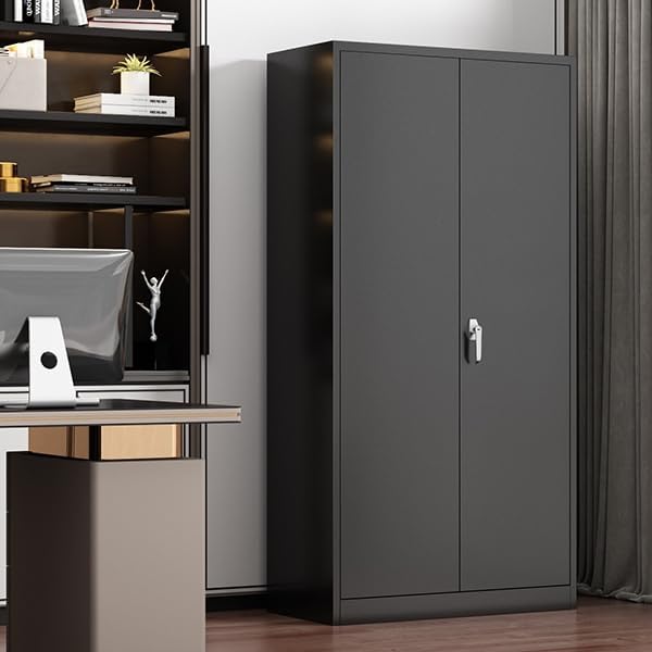 Black Metal Storage Cabinet - Image 2