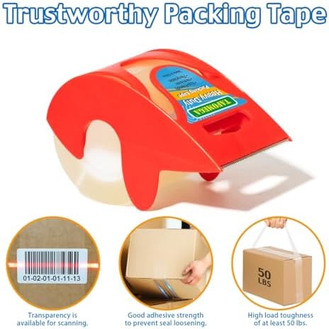 Clear Packing Tape for Moving Boxes,Heavy Duty&Noiseless Moving Tape with Dispenser,Strong Adhesive Packaging Tape Releases Smoothly Quietly,1.96 Inch X 27 Yards,18 Packs - Image 5
