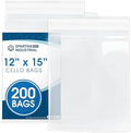 12" X 15" Self-Sealing Cellophane Bags (200 Count) Clear Poly Packaging by SpartanIndustrial