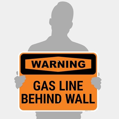 Warning Gas Line Behind Wall OSHA Sign, - Image 4