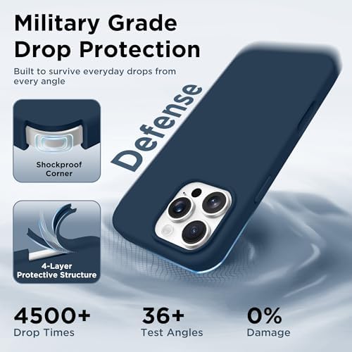 GolbinBox Magnetic for iPhone 16 Pro Max Case, Silicone Cover, Dark Blue - Image 6