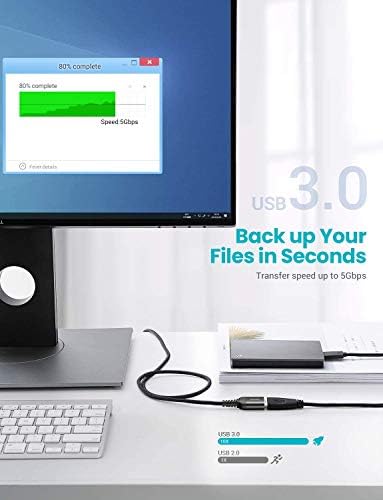 AINOPE 2 Pack USB Extensions Cable High Speed USB 3.0 Extension Cord Type A Male to Female Sturdy Braided Material Fast Data Transfer Compatible with USB Keyboard,Mouse,Flash Drive,Black,3.3FT+3.3FT - Image 5