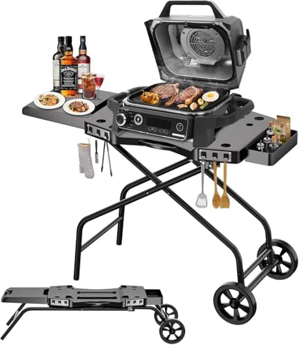 Hisencn 42.5" x 13.3" Outdoor Foldable Grill Stand for Ninja Woodfire Grill by Hisencn