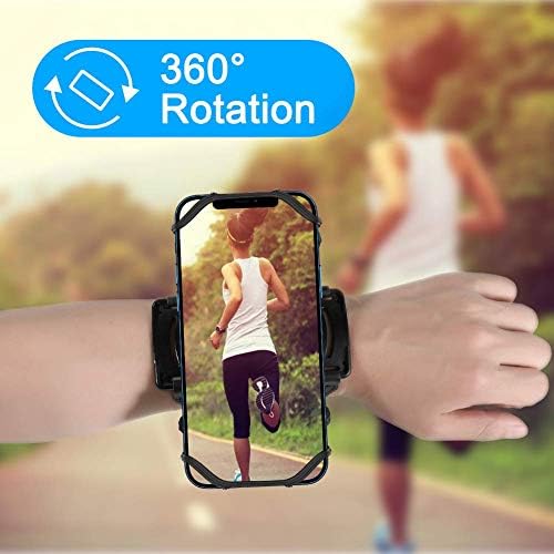 VUP Wristband Phone Holder for Running, 360° Rotatable Forearm Sports Armband for iPhone 17/16/15/14/13/Pro Max/Pro/Mini/12/11/SE 2020/Xs/XR/X/8/7/Plus, Fits All 4-6.7 Inch Smartphones (Black-Small) - Image 2