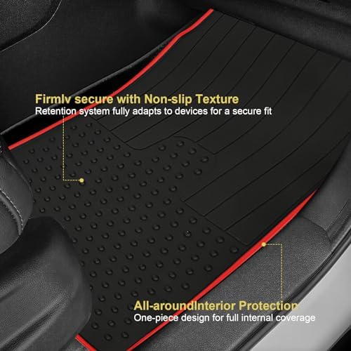 Car Floor Mats Custom Fit for Mini Countryman F60 2017-2024 Black Red Rubber All Weather Protection Auto Floor Liners Heavy Duty Odorless - Image 5