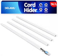 Delamu 56.7in Cord Hider, Cord Covers for Mini Wire on Wall, Paintable Cable Hider Wire Covers for Cords, Self-Adhesive Cable Cover Management, Easy Set-up Wires Hiders for TV, W0.55 H0.4in, White by DELAMU