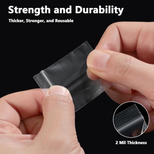 500 Pcs 1.5 x 1.5 Inch Clear Mini Zip Bags, 2 Mil Resealable Plastic - Image 3