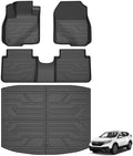 Floor Mats for Honda CRV CR-V 2017-2022 (Include Gas & Hybrid), All Weather TPE Protection Floor Liners Accessories, 1st & 2nd Row & Cargo Liner by Partzer