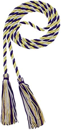 Tassel Depot Graduation Honor Cord - Purple/Maize/White - Every School Color Available - Made In Usa by TasselDepot