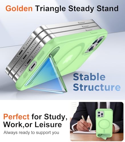 Temdan Magnetic Compatible with iPhone 12 Case & iPhone 12 Pro Case, [Built-in Invisible Kickstand][Compatible with MagSafe][Military Grade Shockproof] Slim Translucent Matte Phone Case 6.1" - Image 3