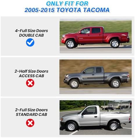 Cartist Floor Mats for Toyota Tacoma Double Cab 2005-2015, All Weather Floor Liners for Tacoma Accessories, Heavy Duty TPE Car Mats, Car Accessories - Image 2