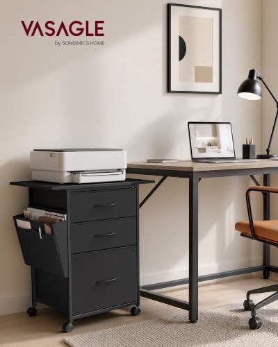 VASAGLE 3-Drawer File Cabinet, Mobile Printer Stand with Storage - Image 2