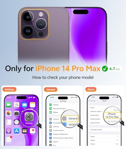 FNTCASE for iPhone 14 Pro Max Case, Fit for Magsafe, Glass Screen Protector - Image 2