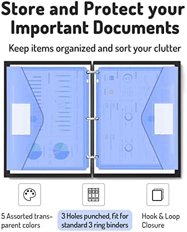 Forvencer Binder Pocket, 5 Pack Super Heavyweight Poly Binder Pocket Binder - Image 2
