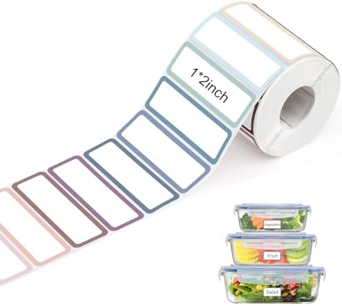 1000 Removable Freezer Labels, 1 x 2 Inch, Waterproof, 10 Colors by WSICSE