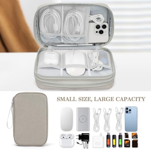 FYY Electronic Organizer, Travel Tech Pouch Bag, Large, Khaki - Image 6