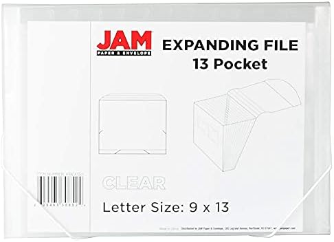 JAM PAPER Accordion Folders - 13 Pocket Plastic Expanding File - Letter Size - 9 x 13 - Clear - Sold Individually - Image 3