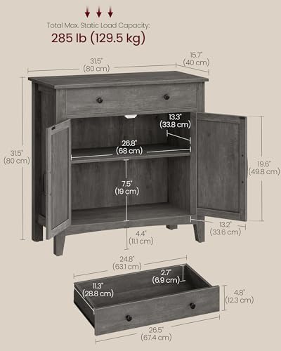 VASAGLE Buffet Cabinet, Coffee Bar with a Drawer, Adjustable Shelf - Image 2