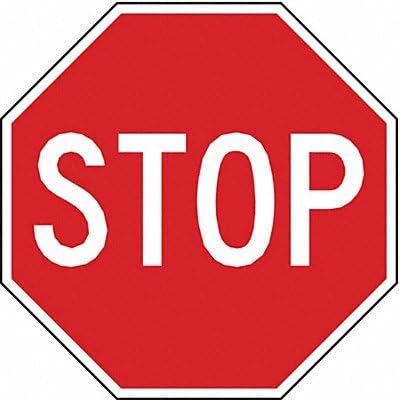 Stop Sign, 36IN W, 36IN H, Aluminum, RED by Unknown