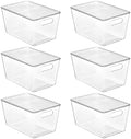 Vtopmart 6 Pack Clear Stackable Storage Bins with Lids and Handles, Large by Vtopmart