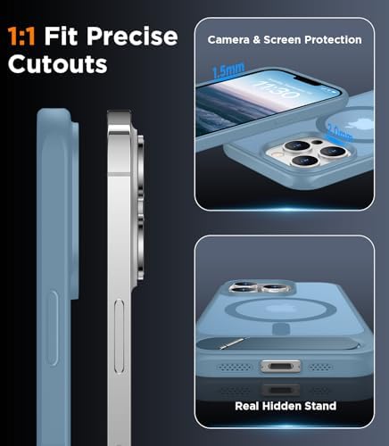 Temdan Magnetic Compatible with iPhone 13 Pro Case, [Built-in Invisible Kickstand][Compatible with MagSafe] [Military Grade Shockproof] Slim Translucent Matte Phone Case for iPhone 13 Pro 6.1" - Image 6