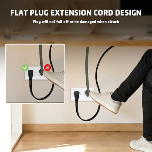 9 Ft Heavy Duty Appliance Extension Cord - 14 Gauge 3 Prong SPT-3 Cable Wire, Ideal for Air Conditioners, Refrigerators, and Major Appliances - Indoor Use, Black - Image 5