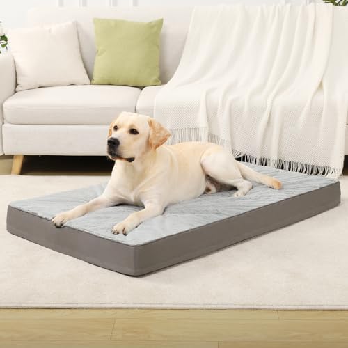 KSIIA Orthopedic Dog Bed for Extra Large Dogs with Waterproof, Grey, 47x29 by KSIIAPetProducts
