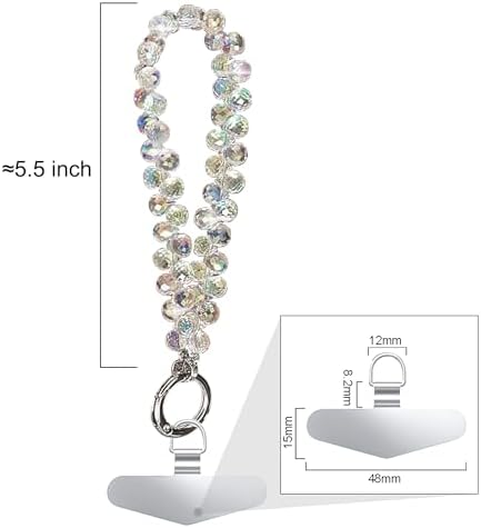 TENOC Beaded Phone Wrist Strap, White - Image 2