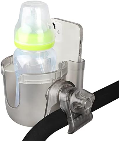 Accmor Stroller Cup Holder with Phone Holder, Bike Cup Holder, Walker Scooter Wheelchair Cup Holder Attachment, Universal Cup Holder for Uppababy Graco Strollers - Image 2