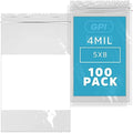 5" x 8" Zip Bags, 100 Pack, 4 Mil Heavy Duty, Write with White Block, GPI by GPI