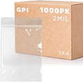 GPI 3" x 4" Zip Bags, 1000 Pack, 2 Mil, Reclosable Jewelry Bags, for Travel by GPI