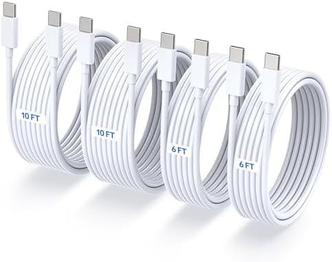 TZBAY 4-Pack (6ft 6ft 10ft 10ft) 60W USB C to USB C Fast Charging Cable by TZBAY