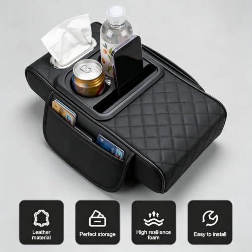 Car Center Console Cover, Universal Leather Console Armrest Pillow - Image 3