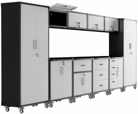 10-Piece Garage Storage Cabinets System Heavy Duty Workshop Set by FLIXELIO