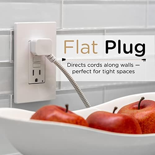 Cordinate 3-Outlet Extension Cord, 2 Prong, 8 Ft Cable with Flat Plug - Image 5