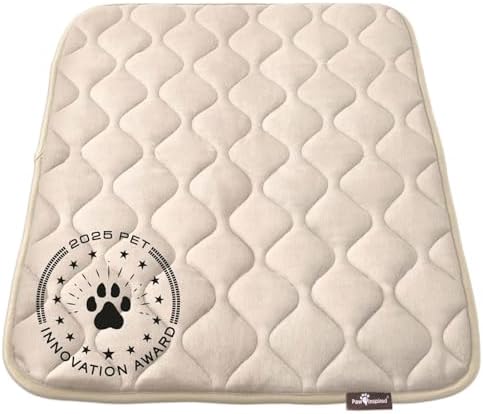 Paw Inspired Washable Padded Crate Mats for Dogs, Beige, 35x22 Inch by HOME