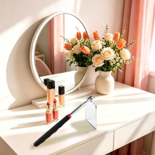 Telescoping Auto Inspection Mirror, 360° Swivel Mechanic Mirror Tool with Long Handle, Rectangular Round Extendable Mirror on a Stick for Technicians, Car Repair, Contractors, Home Inspection - Image 6
