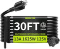 16/3 Black Extension Cord 30 FT, Outdoor Extension Cord for Lawn by Seeklyze