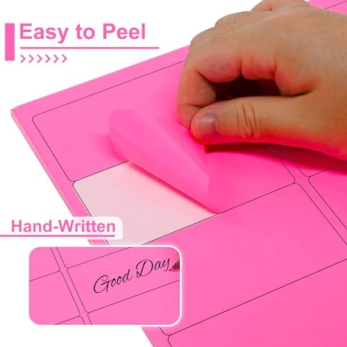 L LIKED 2" x 4" Neon Fluorescent Pink Labels 300 Labels 30 Sheets - Image 4