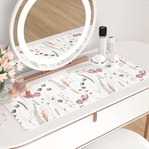 QiyI PU Leather Large Mouse Pad, Office Decor, 31.5" x 11.8", Wildflowers - Image 6