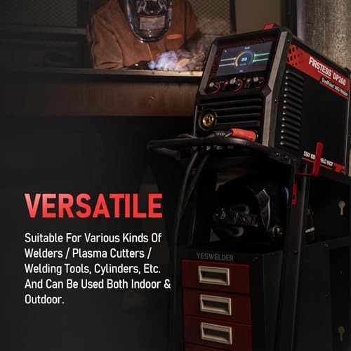 YESWELDER Welding Cart with 4 Red Drawers, Dual Cylinder Slots, 245 lb - Image 3