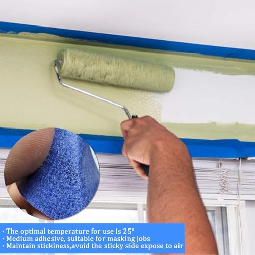 Masking Tape, Blue Tapes, Painters Tape, Artist Painter's Painting Paper Tape for Multi-Purpose Wall Paint, DIY Crafts, Scrapbook, Decoration, Labeling, Edge Finishing, 0.94INx60.1YDSx6 Rolls=360.6YDS - Image 6