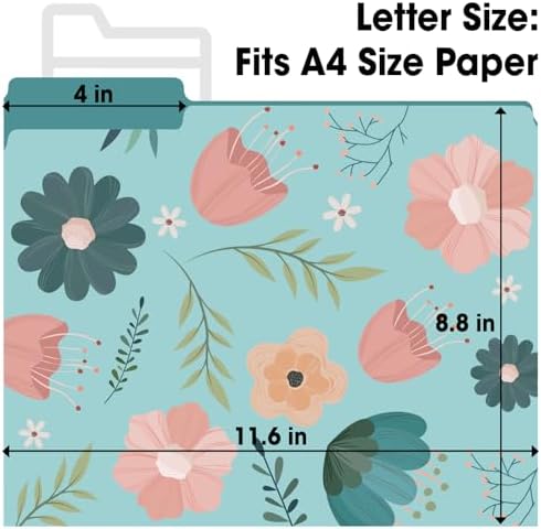 24 Pack Decorative File Folders, 1/3 Cut Tab Floral Colored Folders Letter Size 8.8 x 11.6 Inch, Assorted 6 Styles Filing Folder for Office School Business - Image 3